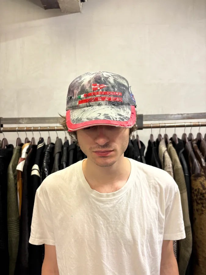 2000s Prada Luna Rossa Graffitti Handmade Cap (M) uzSwSRJ 1