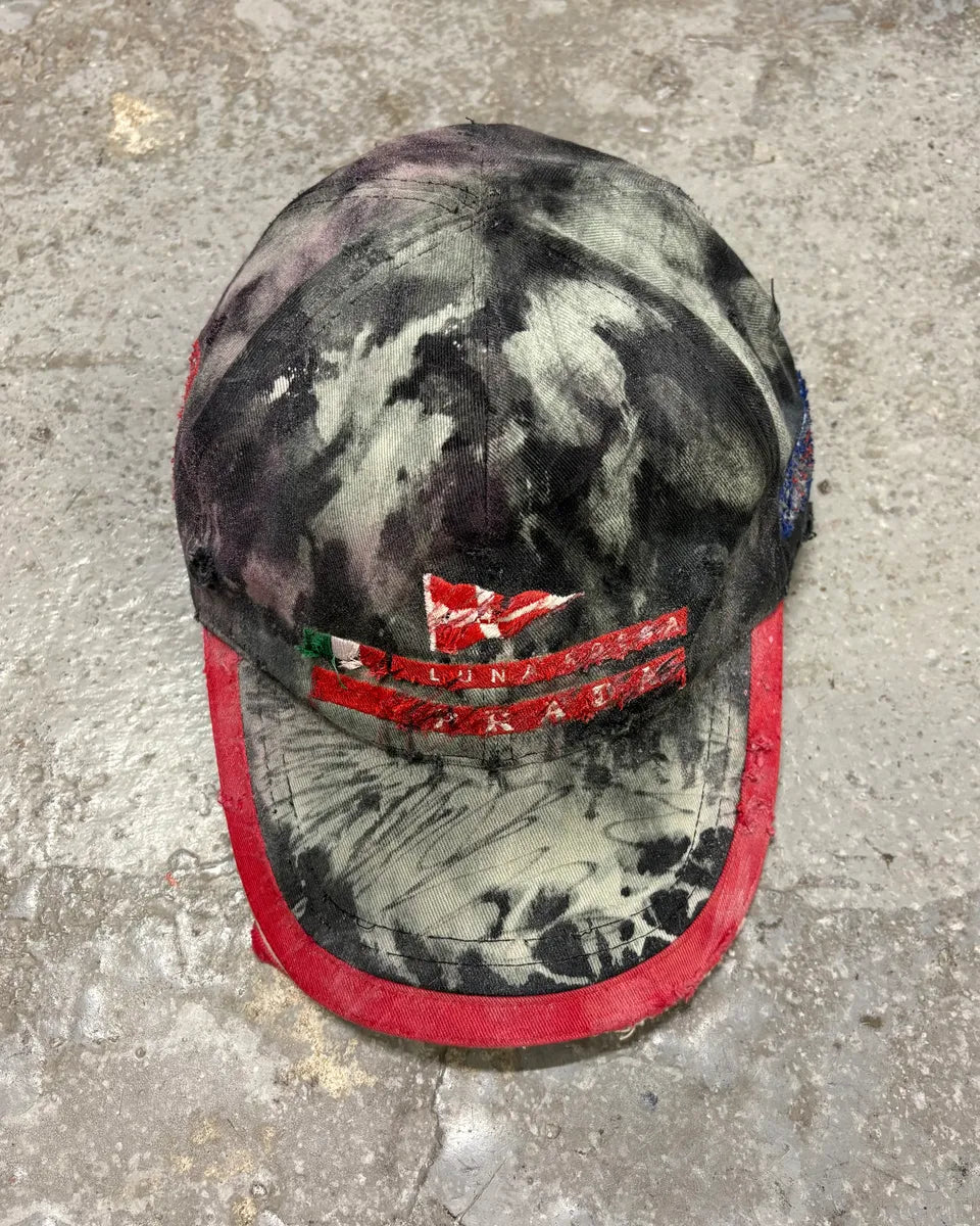 2000s Prada Luna Rossa Graffitti Handmade Cap (M) uzSwSRJ 0