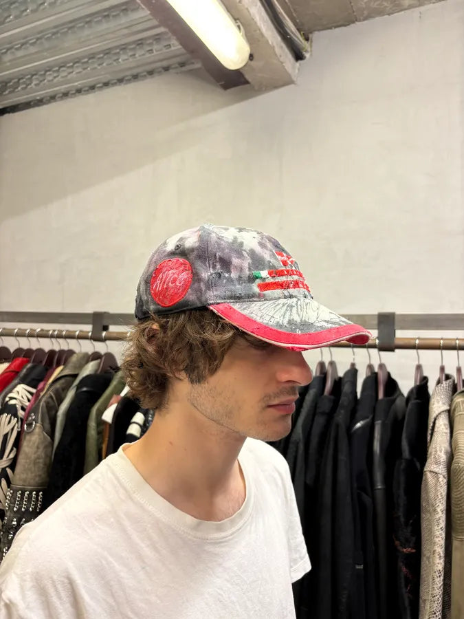 2000s Prada Luna Rossa Graffitti Handmade Cap (M) uzSwSRJ 2