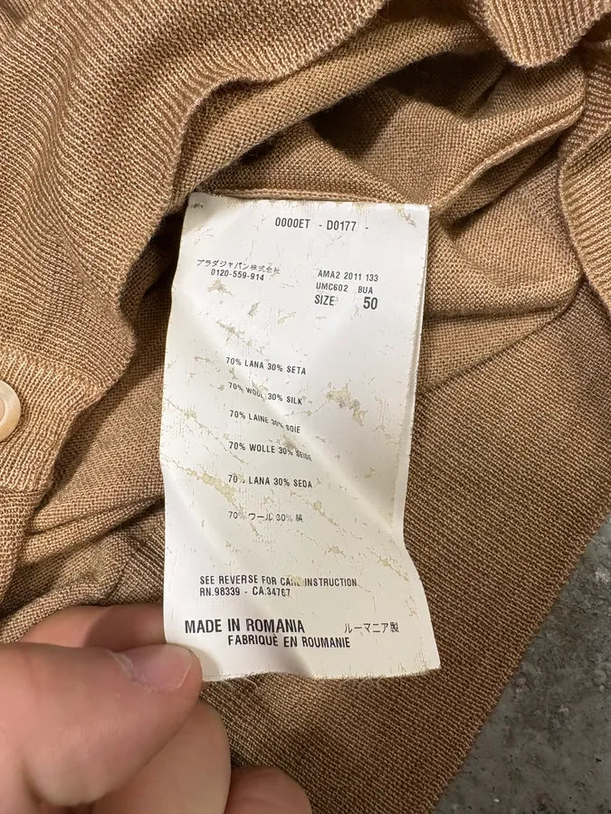 AW2011 Prada Camel Wool & Silk Cardigan (S) XMseHUy 9