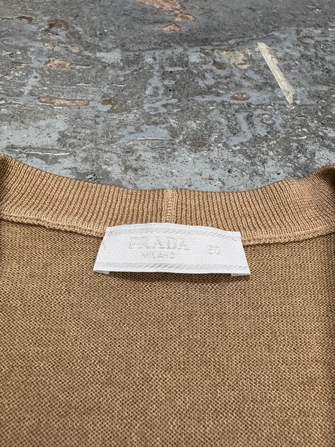 AW2011 Prada Camel Wool & Silk Cardigan XMseHUy 8