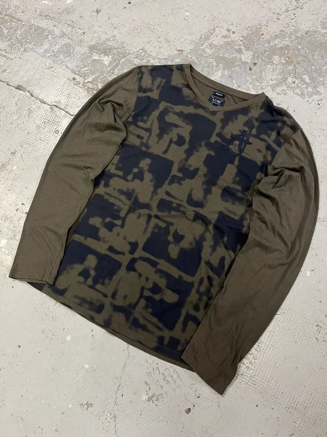 1990s Armani Dark Kaki V Neck Obscure Longsleeves (S) SvJerBA 4