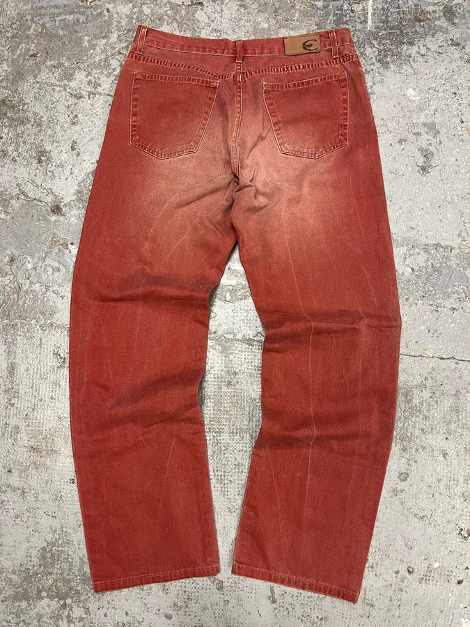 2000s Cavalli Red Faded Straight Pants (M) cteuELv 6