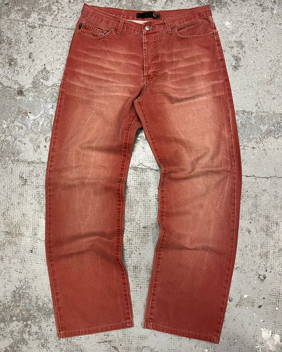 2000s Cavalli Red Faded Straight Pants (M) cteuELv 0