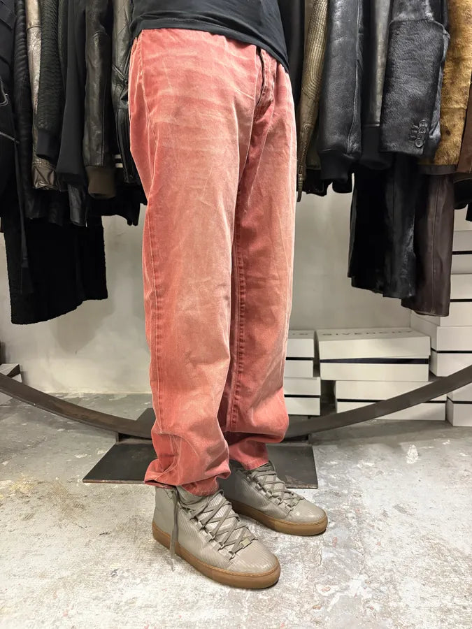 2000s Cavalli Red Faded Straight Pants (M) cteuELv 2
