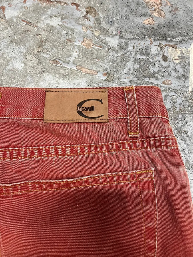 2000s Cavalli Red Faded Straight Pants (M) cteuELv 7