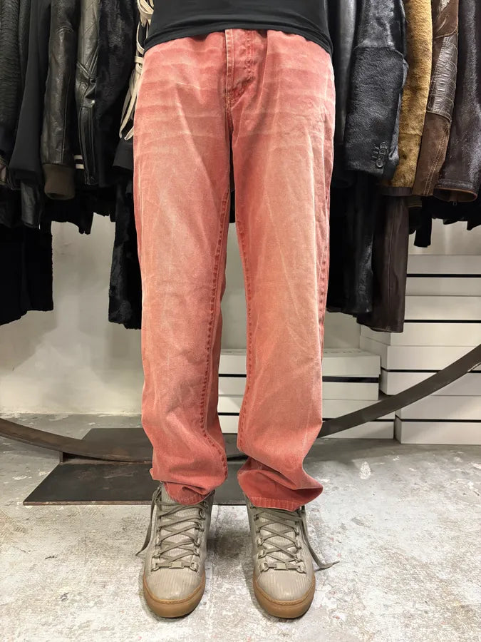 2000s Cavalli Red Faded Straight Pants (M) cteuELv 1