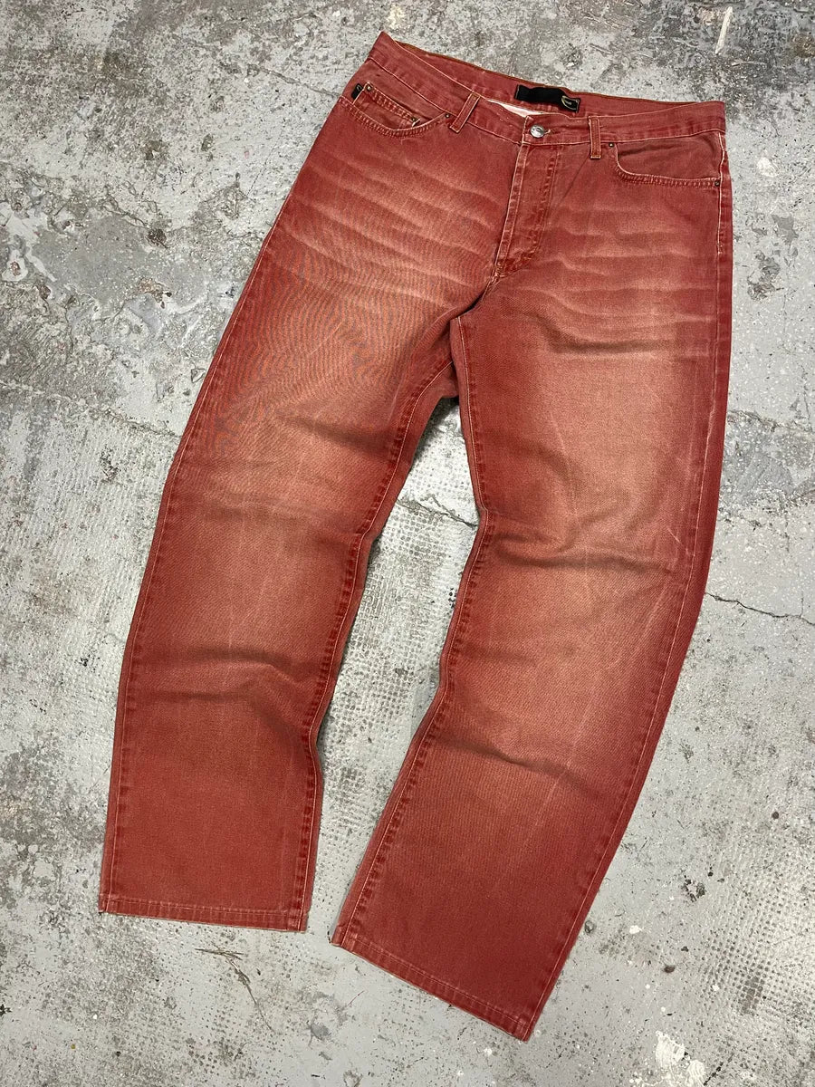 2000s Cavalli Red Faded Straight Pants (M) cteuELv 4