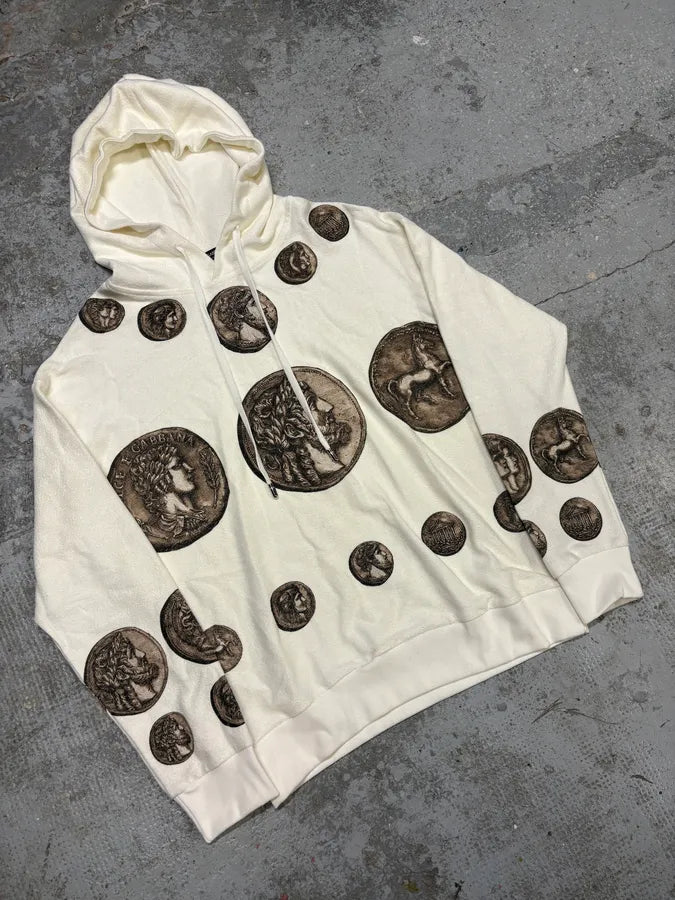 SS2014 Dolce & Gabbana White Coin Hoodie APjzwUB 3