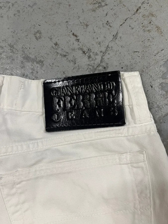 2000s Gianfranco Ferré Eyelet White Pants UAgFwMD 6