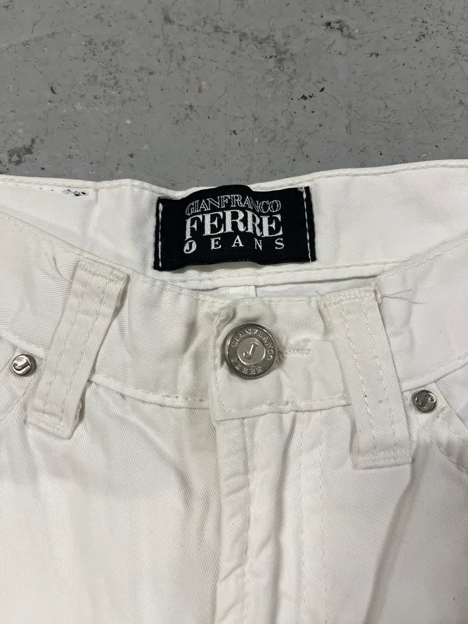 2000s Gianfranco Ferré Eyelet White Pants UAgFwMD 5