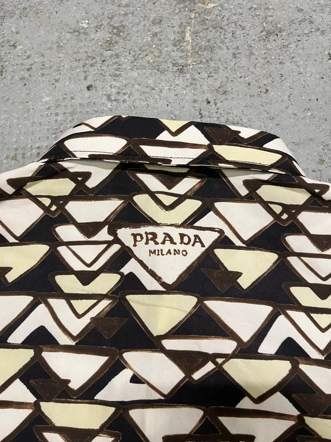 SS2019 Prada Milano Propaganda Short Sleeves Summer Shirt SDTflRp 6