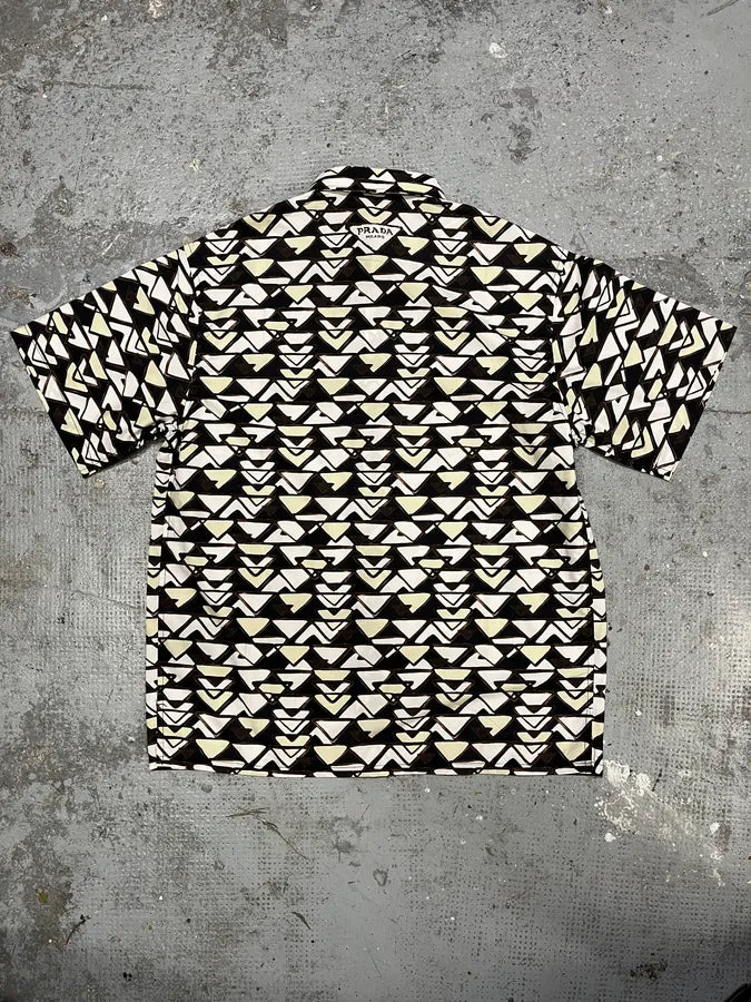 SS2019 Prada Milano Propaganda Short Sleeves Summer Shirt SDTflRp 5