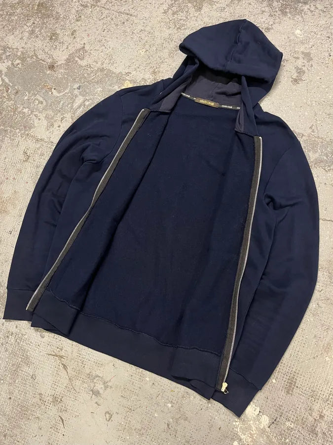 Roberto Cavalli Navy Signature Tiger Zip-up Sweatshirt KGXMWJs 4