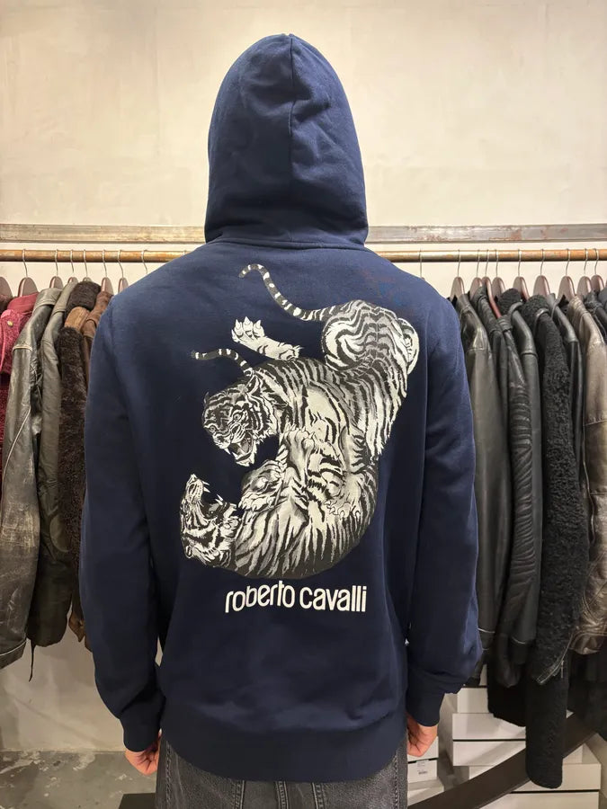 Roberto Cavalli Navy Signature Tiger Zip-up Sweatshirt KGXMWJs 2