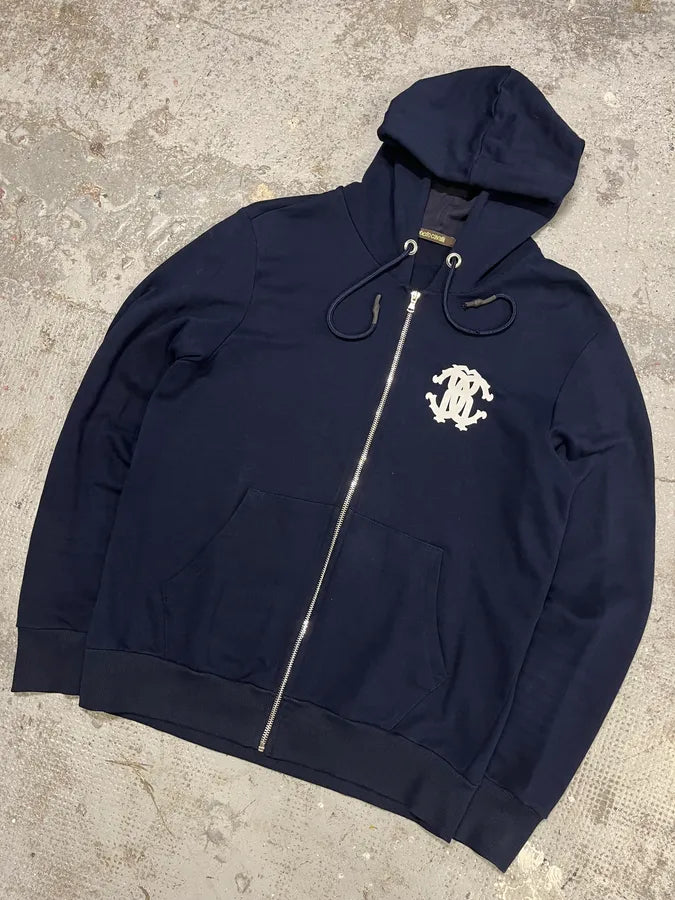 Roberto Cavalli Navy Signature Tiger Zip-up Sweatshirt KGXMWJs 3