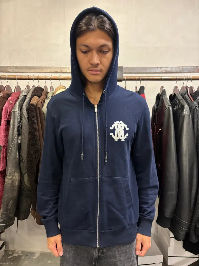 Roberto Cavalli Navy Signature Tiger Zip-up Sweatshirt KGXMWJs 1