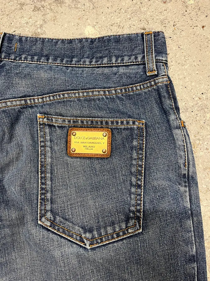 2000s Dolce & Gabbana Blue Regular Denim Jeans zzHqCuD 8