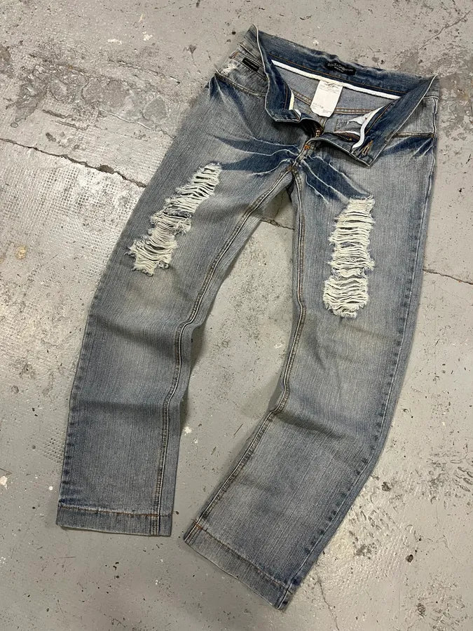2000s Dolce & Gabbana Distressed Denim Jeans axXBNxu 5