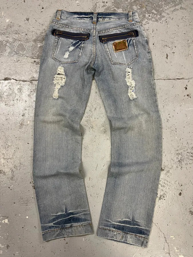 2000s Dolce & Gabbana Distressed Denim Jeans axXBNxu 6