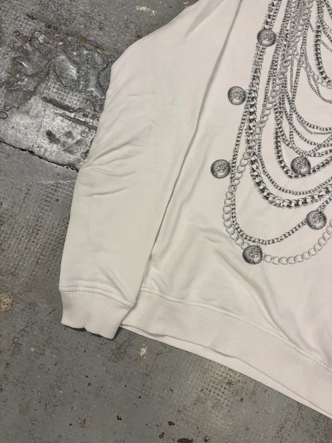 2000s Cavalli Multi Necklace White Avant-Garde Sweater aLqhbFG 6