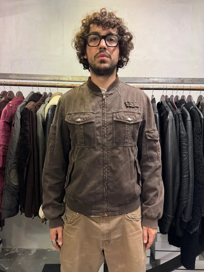 SS2003 Dolce & Gabbana Brown Cargo Combat Bomber Jacket xBbcHHW 1
