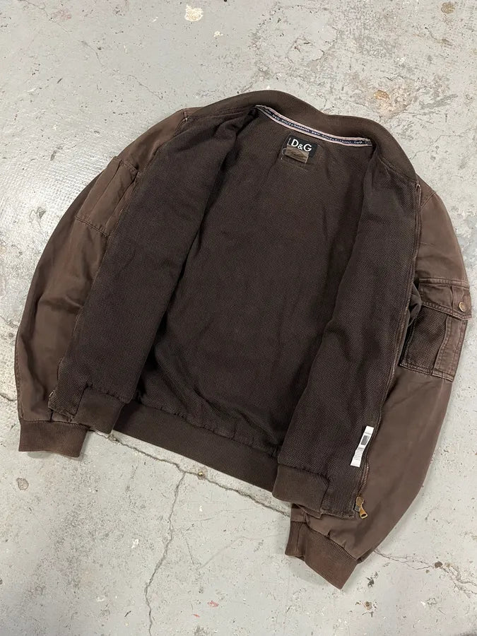 SS2003 Dolce & Gabbana Brown Cargo Combat Bomber Jacket xBbcHHW 4