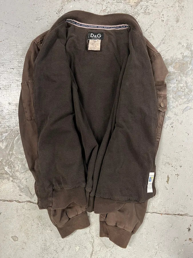 SS2003 Dolce & Gabbana Brown Cargo Combat Bomber Jacket xBbcHHW 5