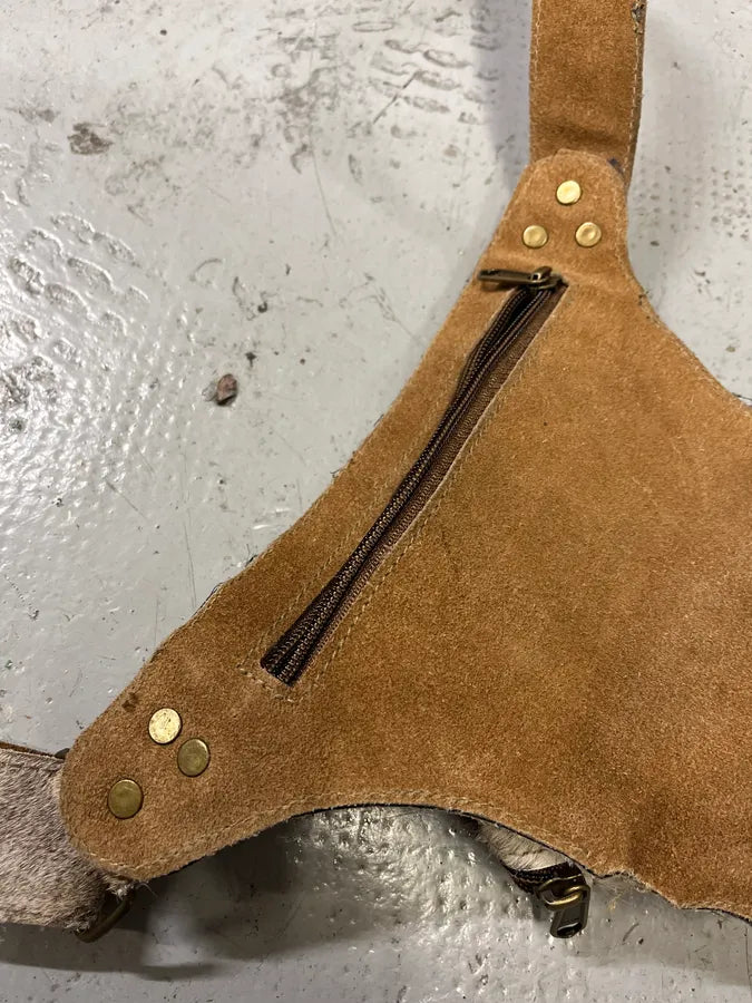 Western Beige Pony Hair Embellished Leather Belt UxqqnxW 10