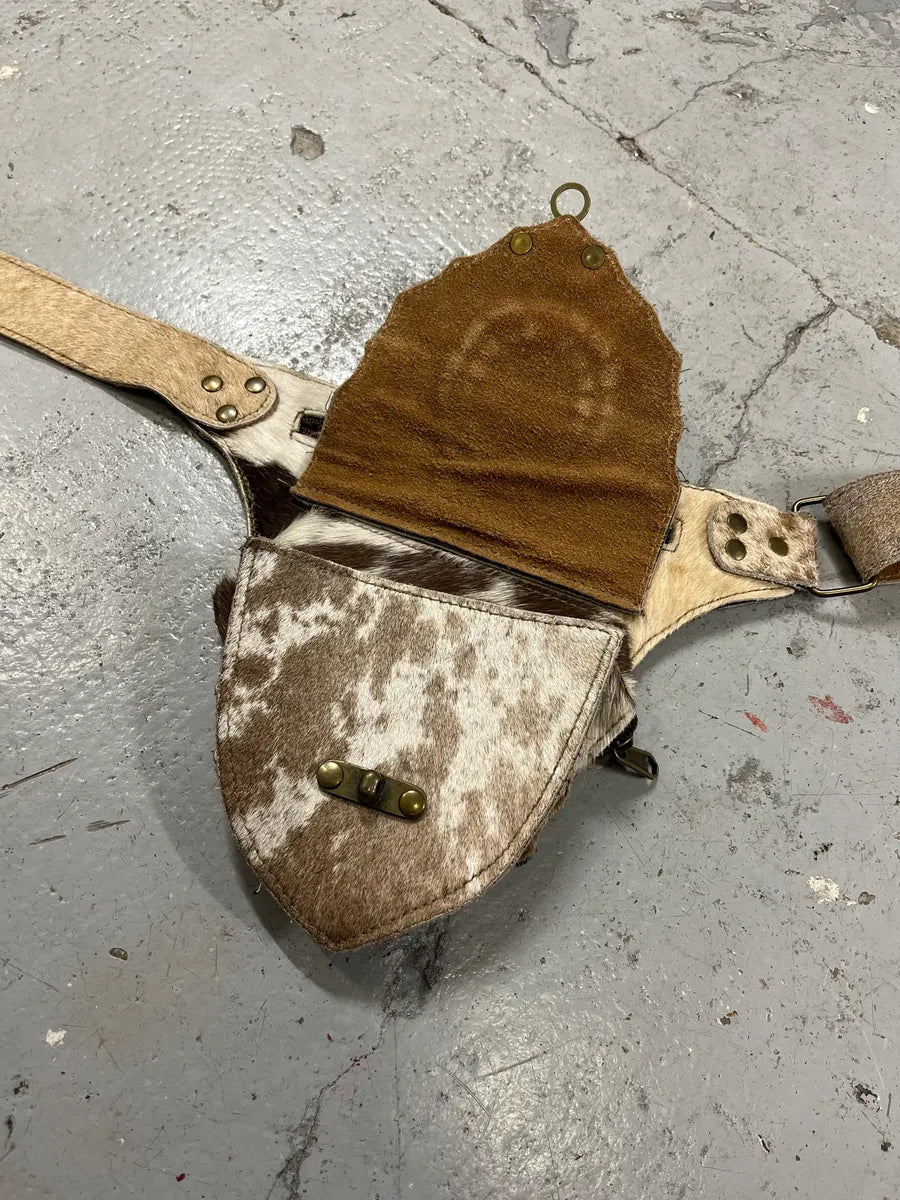 Western Beige Pony Hair Embellished Leather Belt UxqqnxW 4