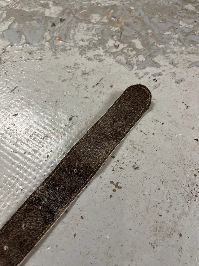 Western Beige Pony Hair Embellished Leather Belt UxqqnxW 8