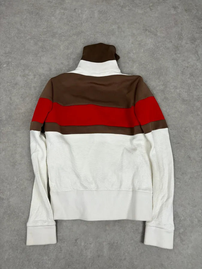 Bottega Veneta White Brown & Red Tricolor Track Jacket QvMvdPA 3