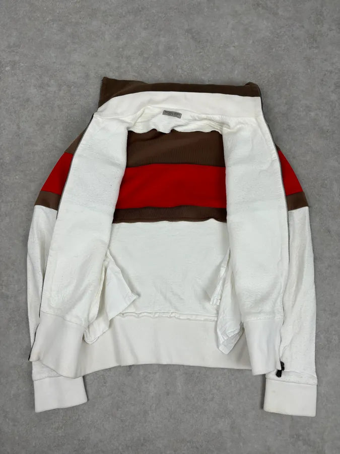 Bottega Veneta White Brown & Red Tricolor Track Jacket QvMvdPA 6