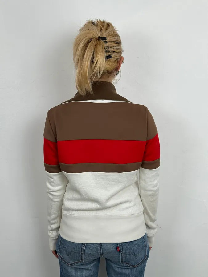 Bottega Veneta White Brown & Red Tricolor Track Jacket QvMvdPA 1