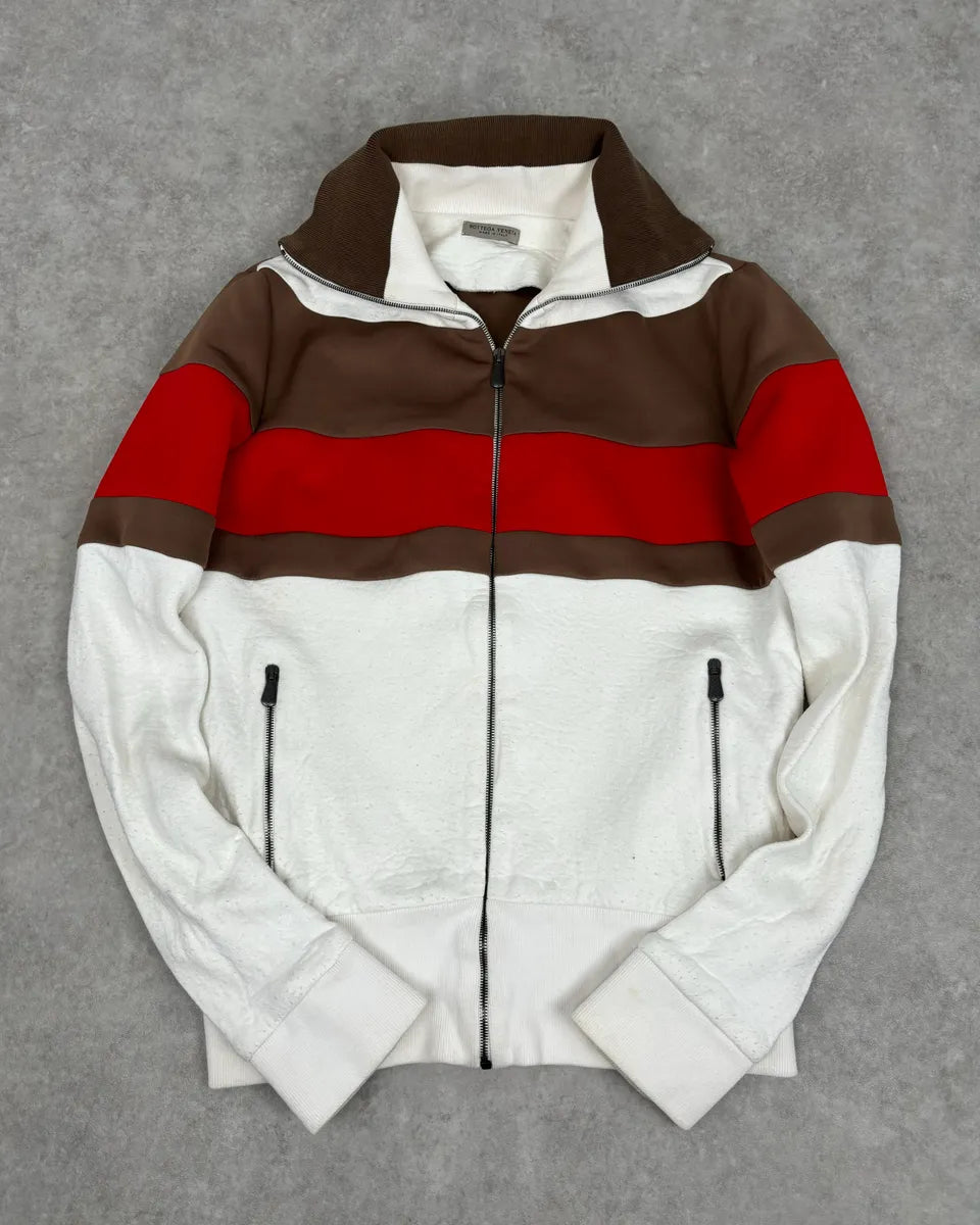 Bottega Veneta White Brown & Red Tricolor Track Jacket QvMvdPA 2