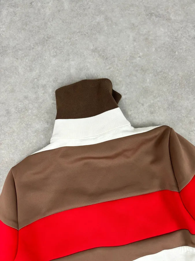 Bottega Veneta White Brown & Red Tricolor Track Jacket QvMvdPA 5
