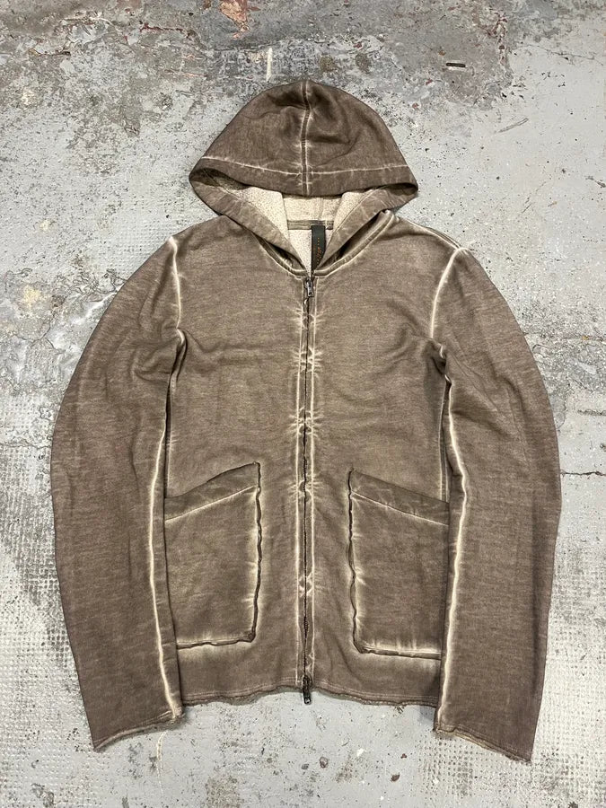 WLG by Giorgio Brato Grey Brut Avant-Garde Zip-up Hoodie uENgeXL 0