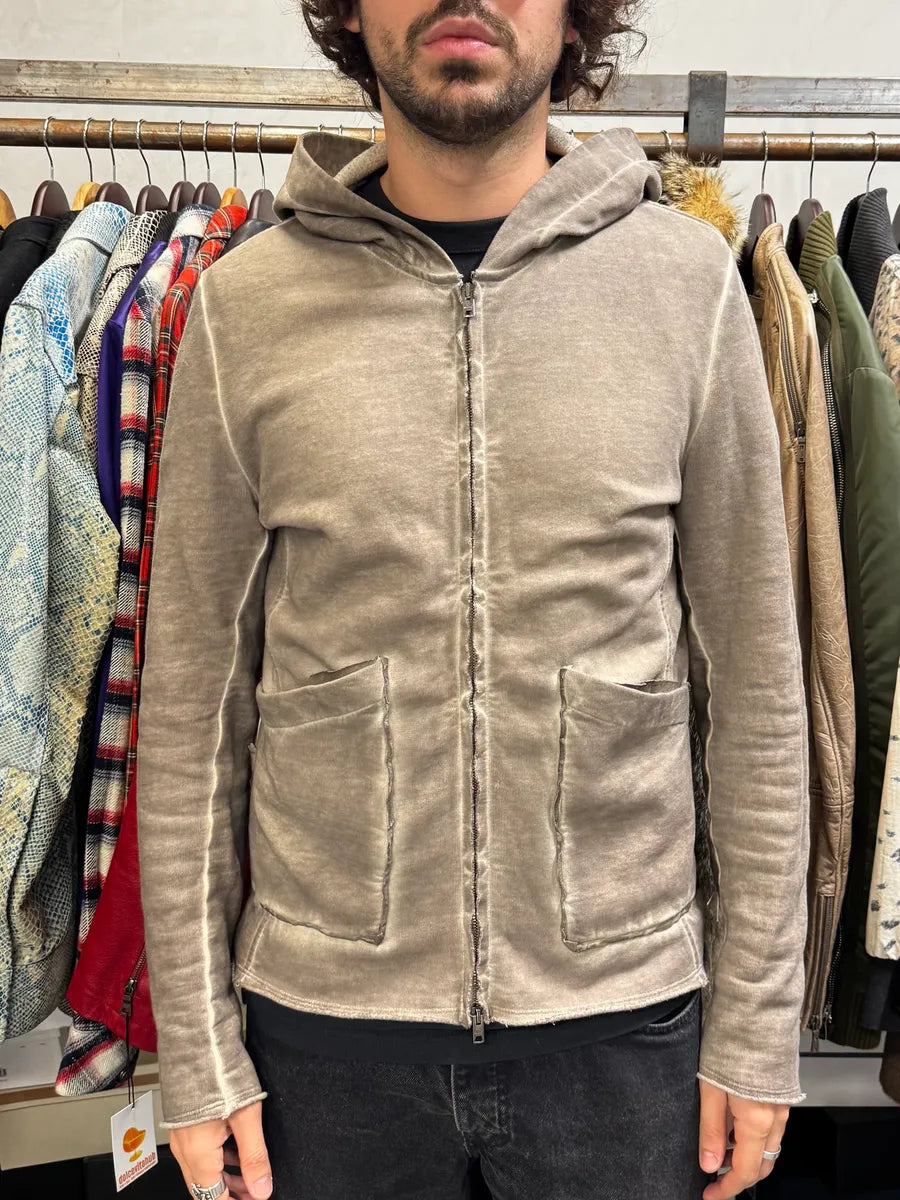 WLG by Giorgio Brato Grey Brut Avant-Garde Zip-up Hoodie uENgeXL 1