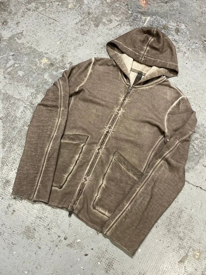 WLG by Giorgio Brato Grey Brut Avant-Garde Zip-up Hoodie uENgeXL 3