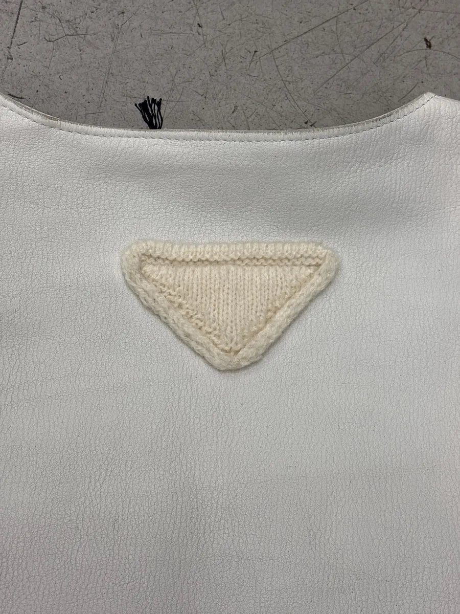 SS2023 Prada White Buckle Leather Vest wmkblbEz 6