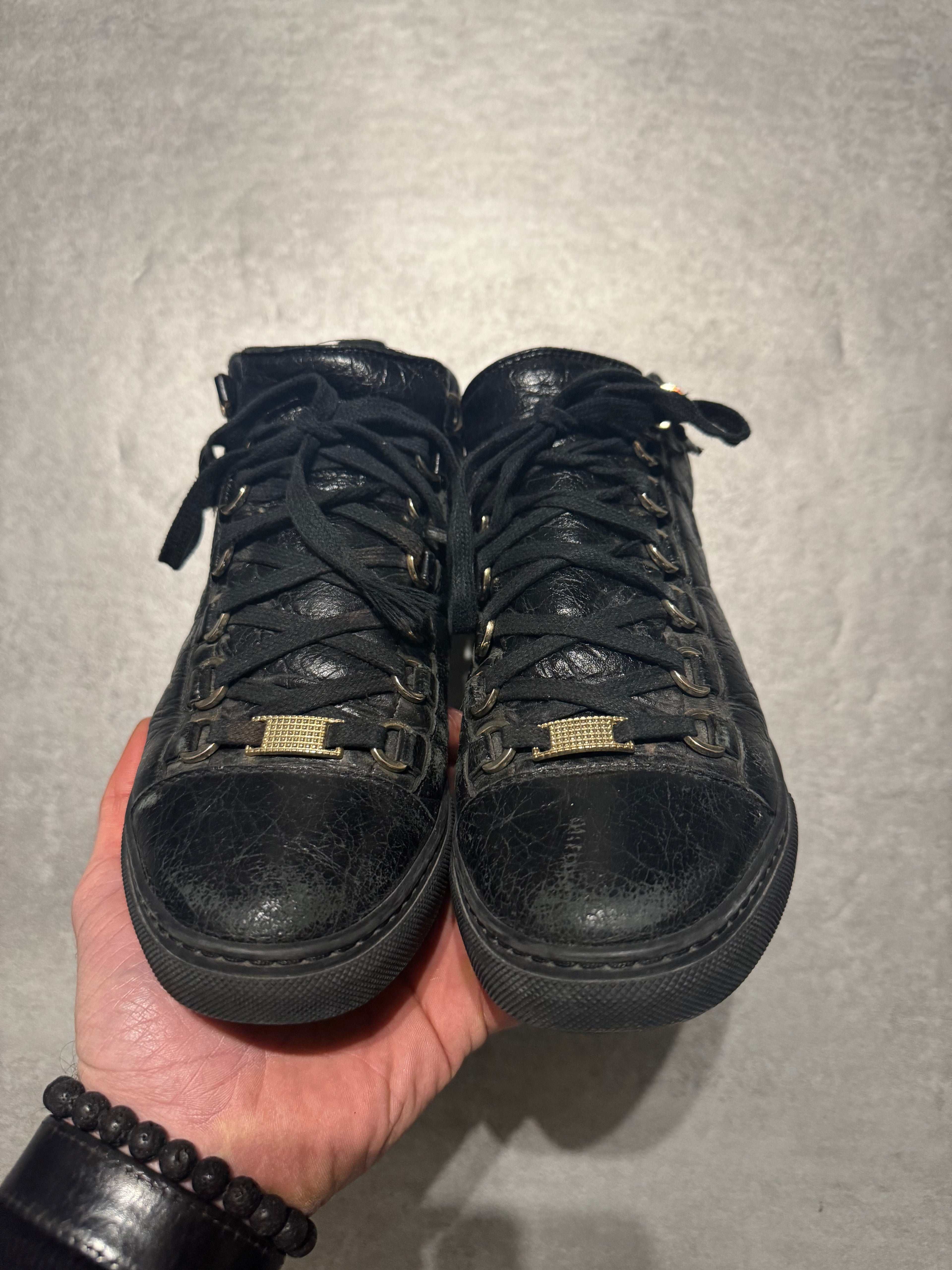 Balenciaga Arena Black High Leather Shoes (37,5) - 9