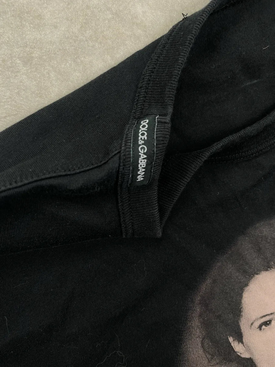 2000s Dolce & Gabbana Black Monica Bellucci Portrait Signature T-Shirt woQrxDLy 8