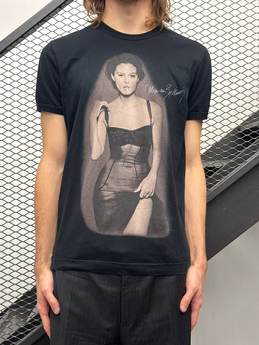 2000s Dolce & Gabbana Black Monica Bellucci Portrait Signature T-Shirt woQrxDLy 1