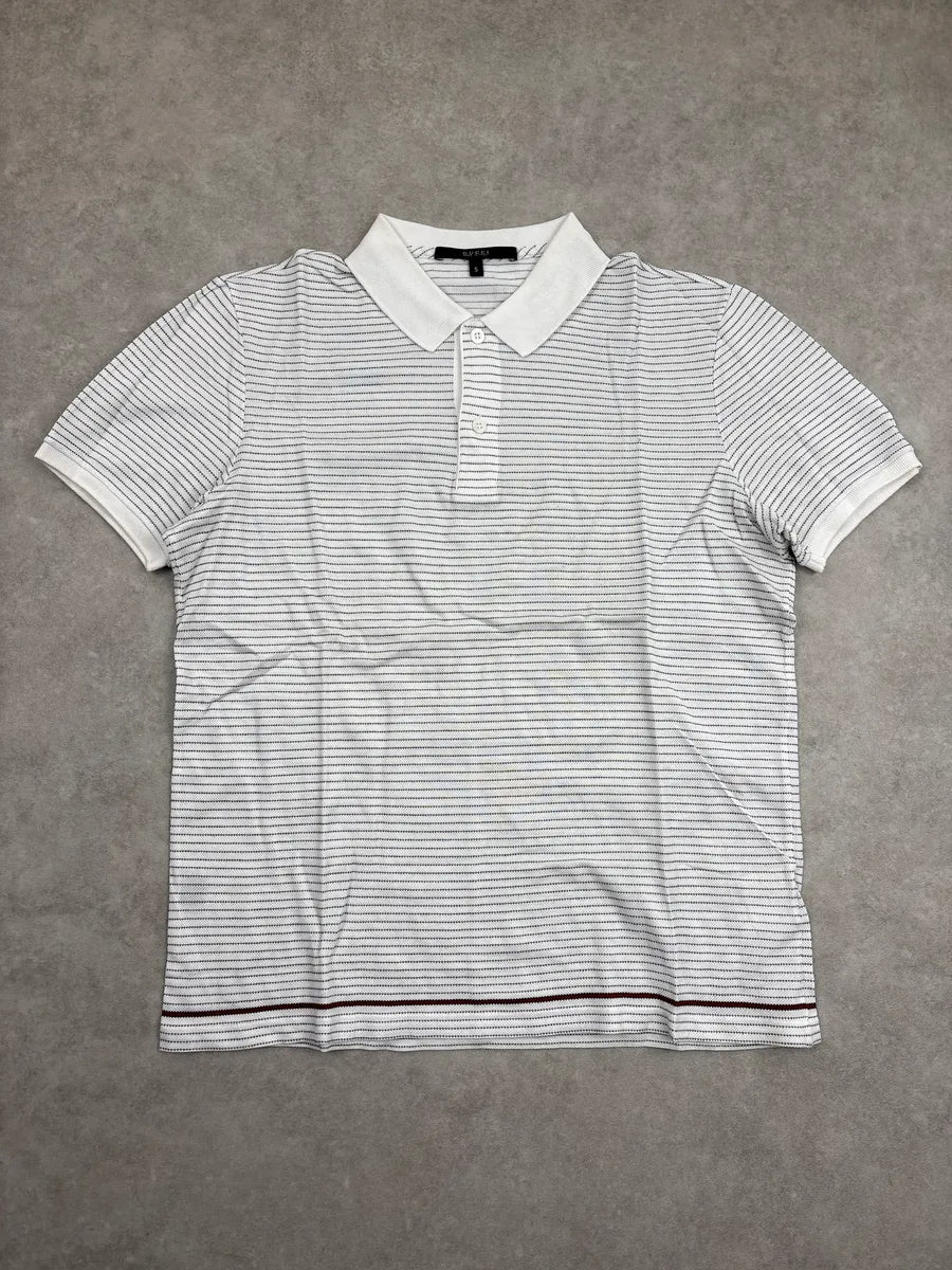 2010s Gucci White Fine Stripe Knit Polo wpbCeRIt 1