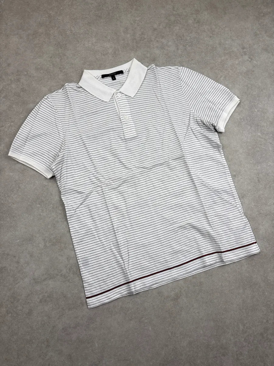 2010s Gucci White Fine Stripe Knit Polo wpbCeRIt 3