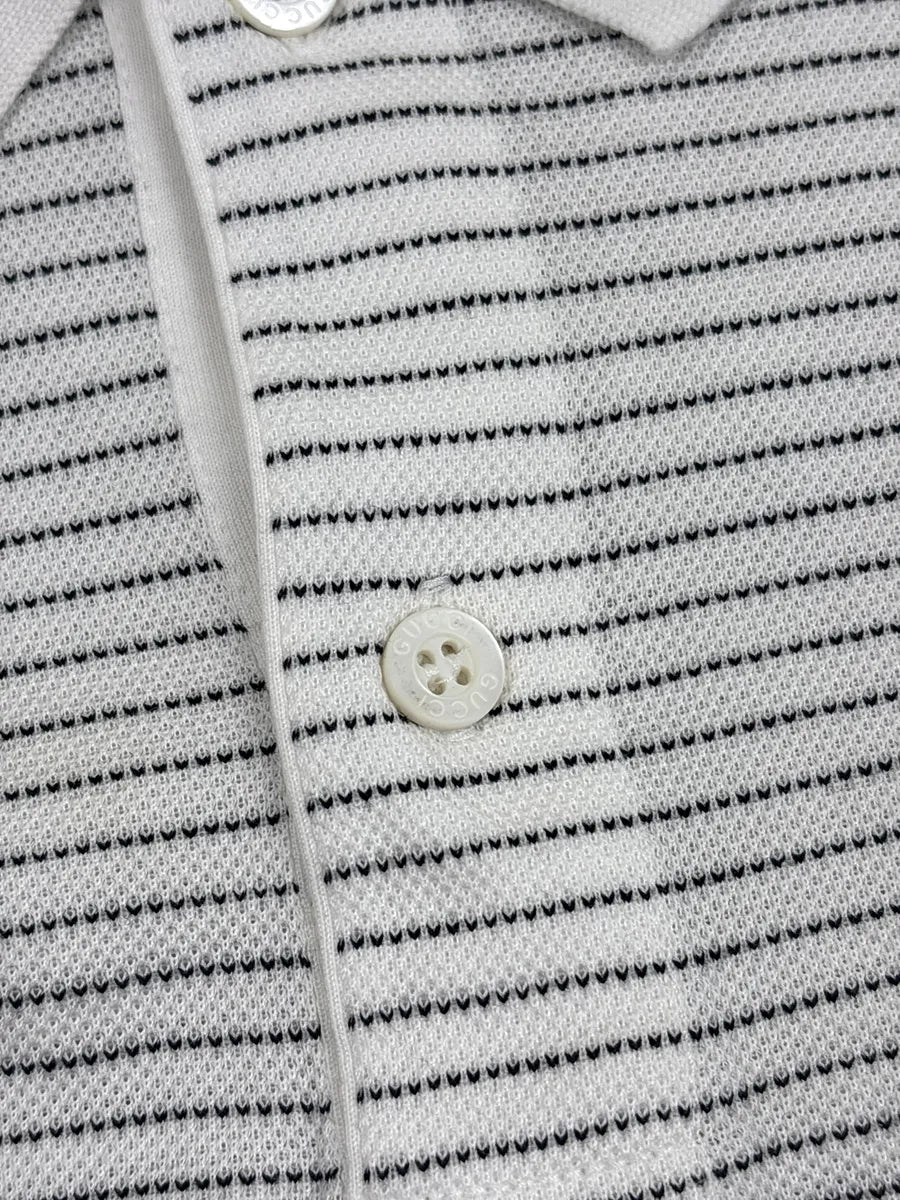 2010s Gucci White Fine Stripe Knit Polo wpbCeRIt 6