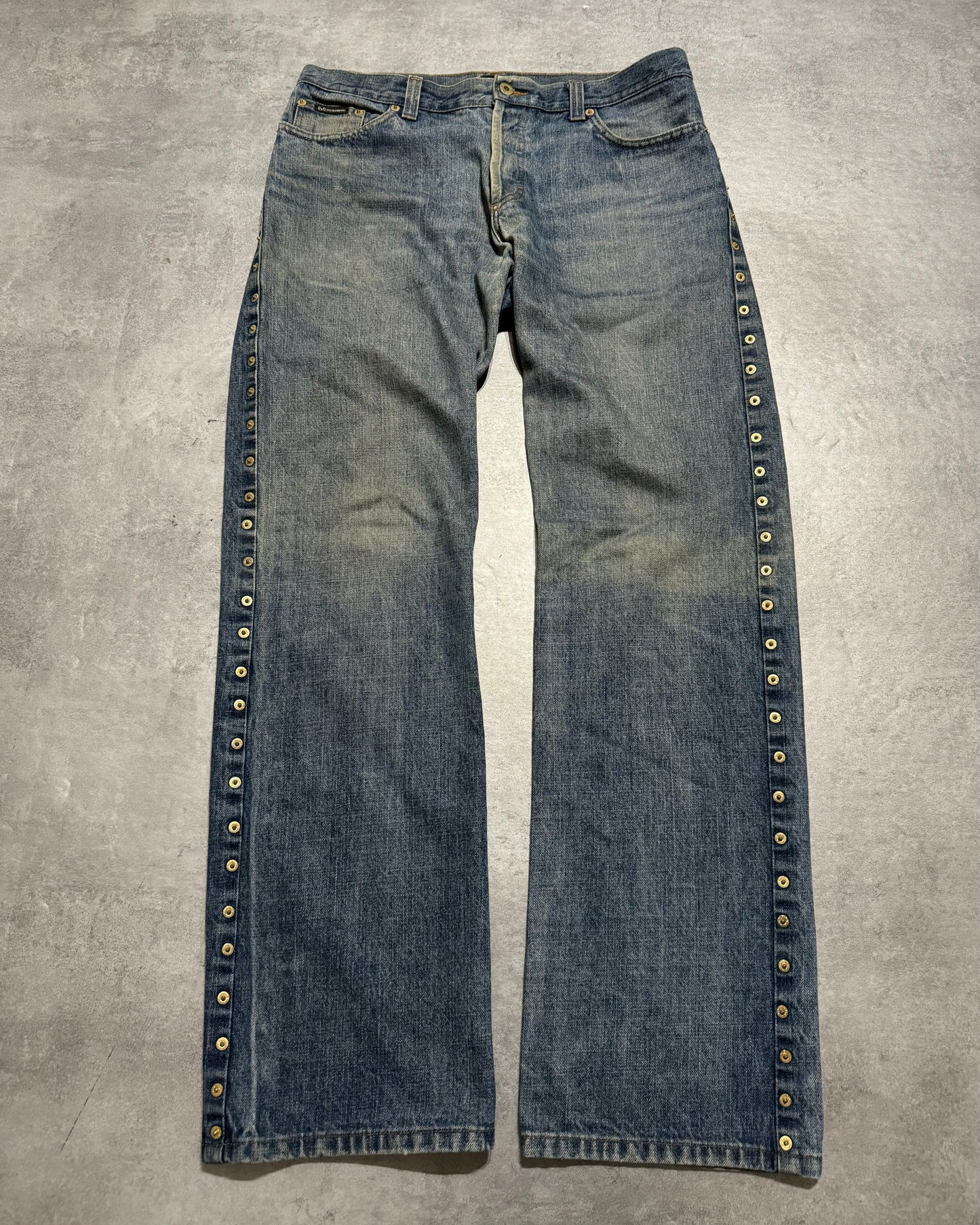 AW2005 Dolce & Gabbana Embellished Blue Denim Jeans (L) - 1