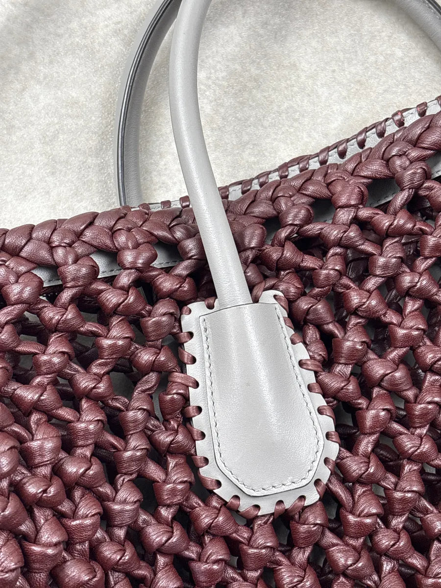 Givenchy Burgundy Leather Woven Net Totebag wqwQjyJC 10