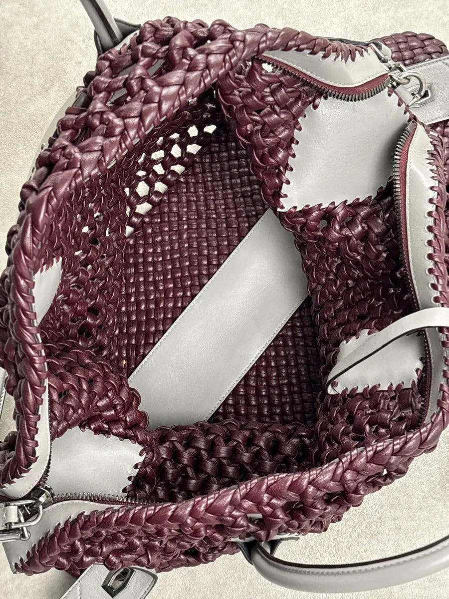 Givenchy Burgundy Leather Woven Net Totebag wqwQjyJC 12