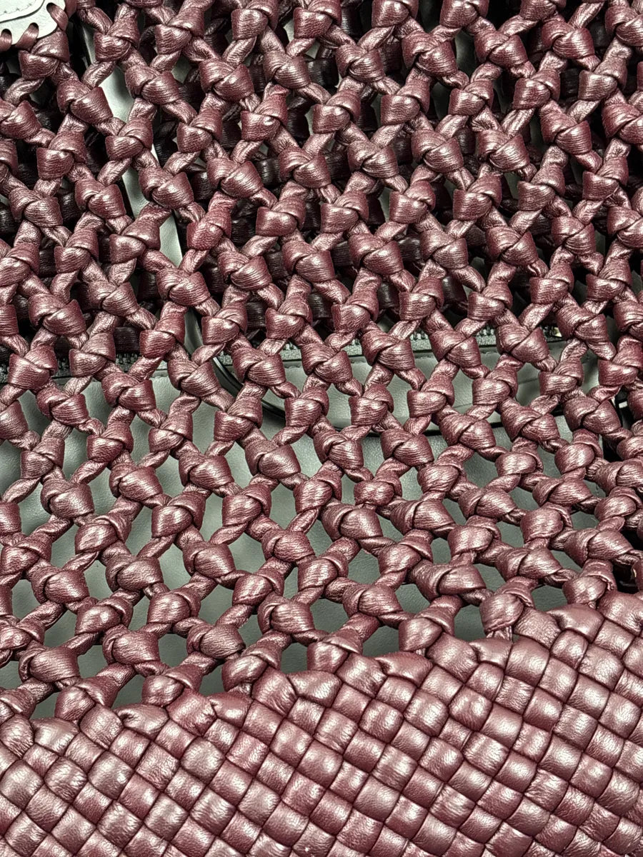 Givenchy Burgundy Leather Woven Net Totebag wqwQjyJC 7